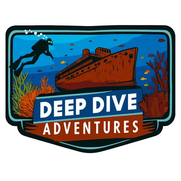 Adventure Diving Emblem — Stock Vector