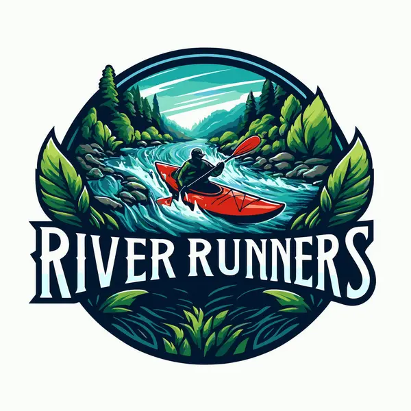 River Sport Logo Emblem Badge Emblem Badge Vector — Stock Vector