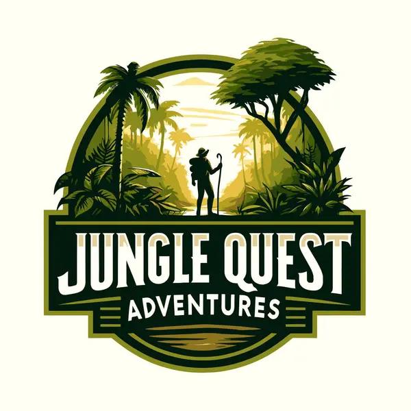 Jungle Adventure Logo Template Design Vector Illustration — Stock Vector
