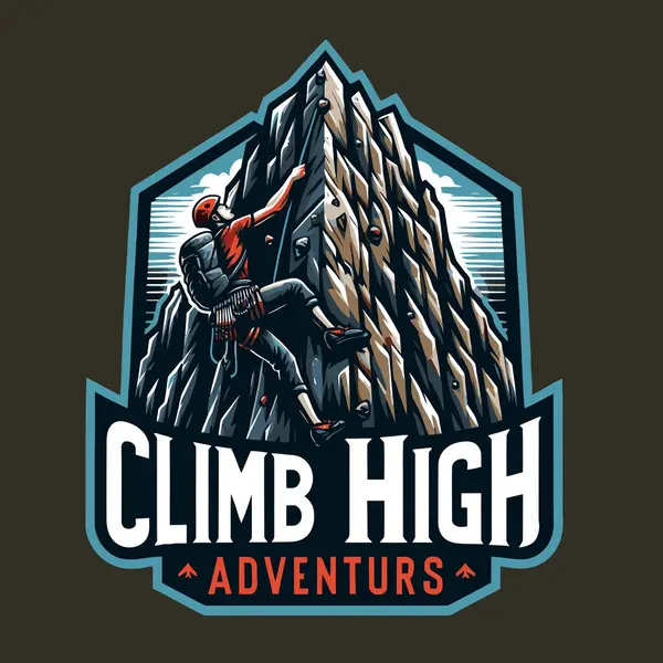 Climbing Climbing Mountain Climbing Emblem — Stock Vector