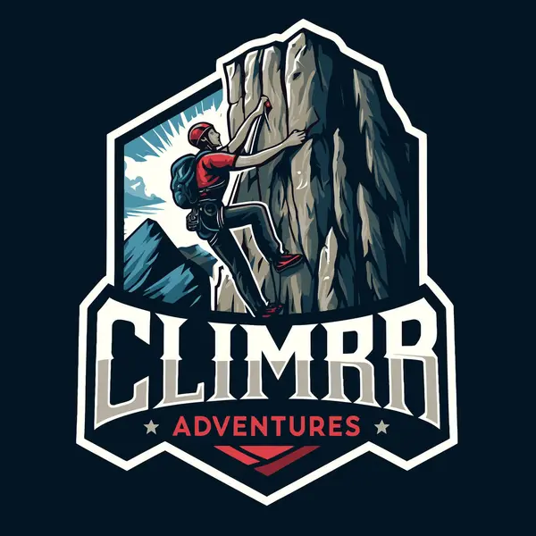 Mountain Climbing Vintage Logo — Stock Vector