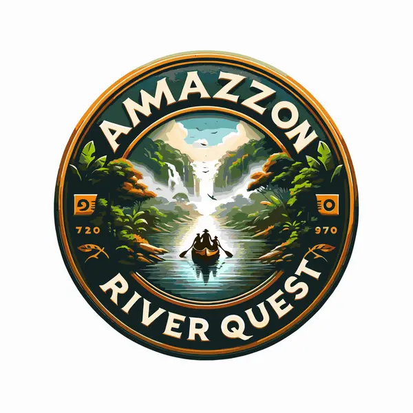 Amazon River Logo Vector Illustration — Stock Vector