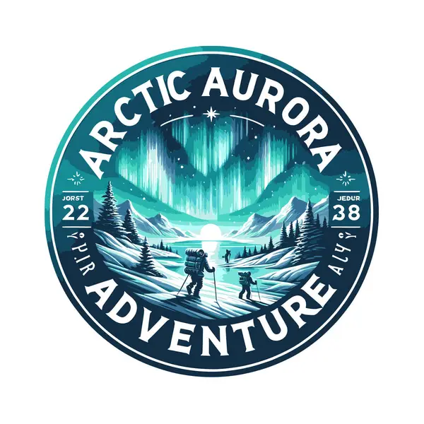 Polar Arctic Badge Vector Illustration Logo Emblem Badge Logo — Stock Vector