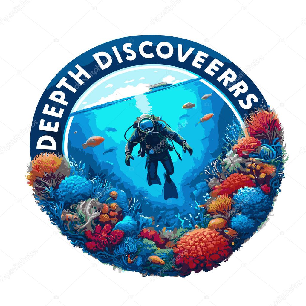 Underwater background with fish and plants illustration