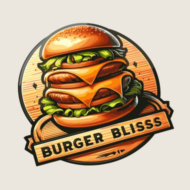 Hamburger logosu. vektör illüstrasyonu.