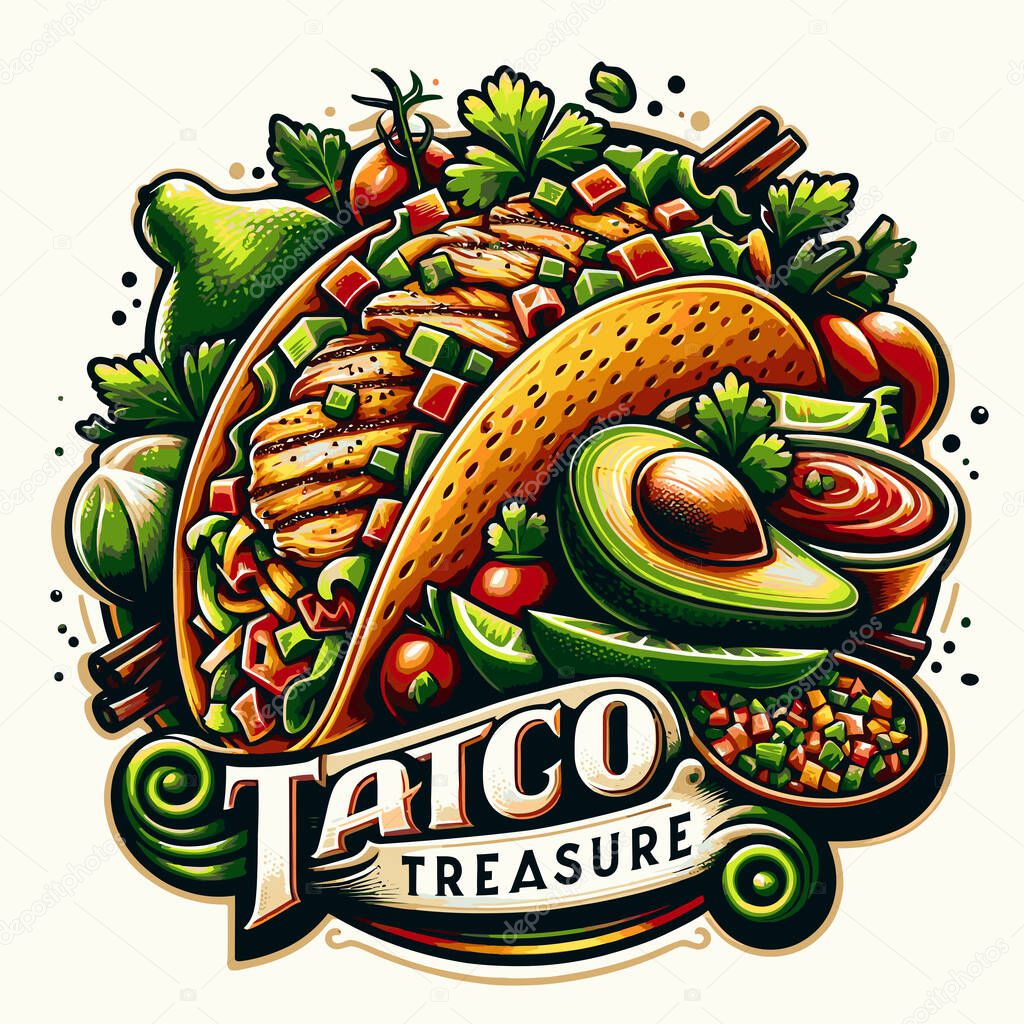 Mexican food logo design vector illustration