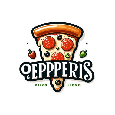 Pizza logosu tasarımı şablonu ve pizza vektörü çizimi