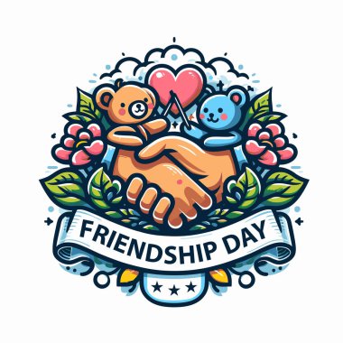 dostluk günü el çizimi vektör çizimi