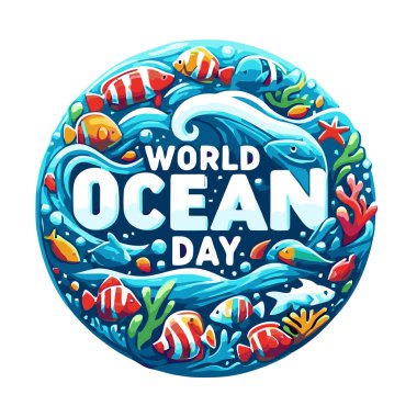 Dünya Okyanusları Gündüz Vektör Tasarımı Çizimi