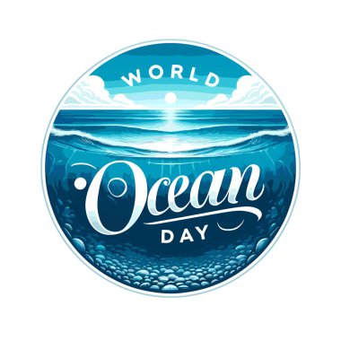 dünya okyanusları pankart için gündüz vektör tasarımı