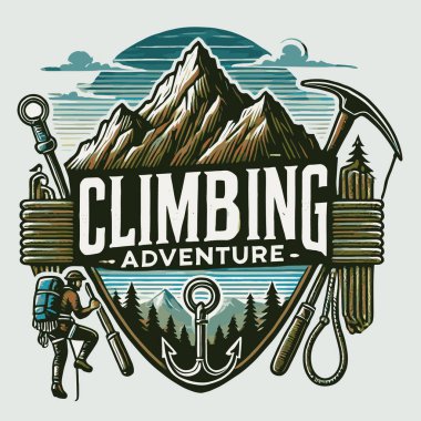 Dağcı rozeti. vektör illüstrasyonu