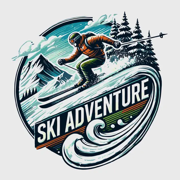 Aşırı kış sporu amblemi. Son derece uç noktada snowboardcunun vektör çizimi.