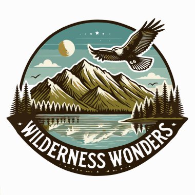 dağ nehir vektörü amblemi