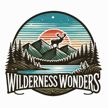 Açık hava kampı için vektör logosu