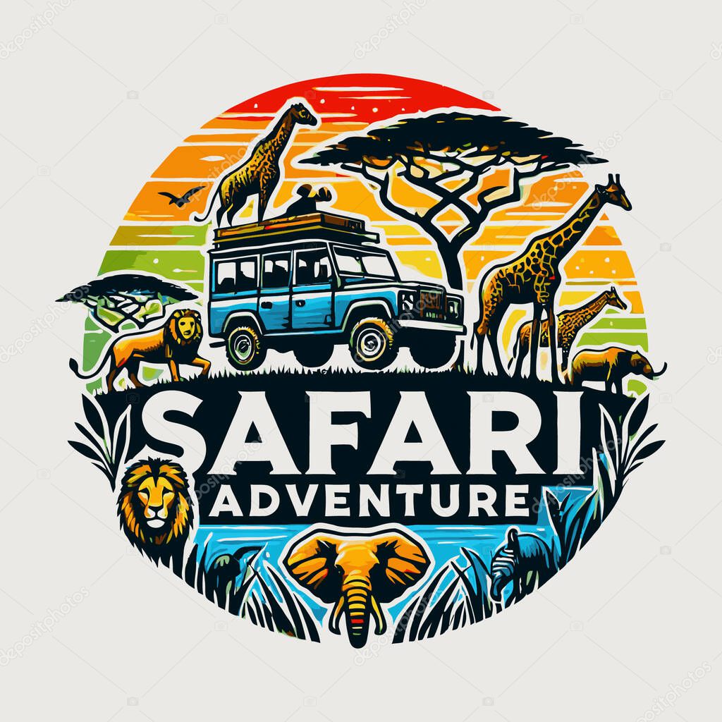 Wild safari safari logo.