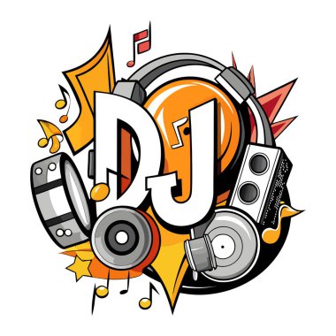 Kulaklıklı müzik arkaplanının vektör çizimi