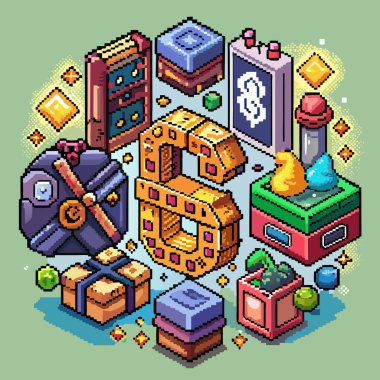 Simgelerle izometrik oyun bileşimi