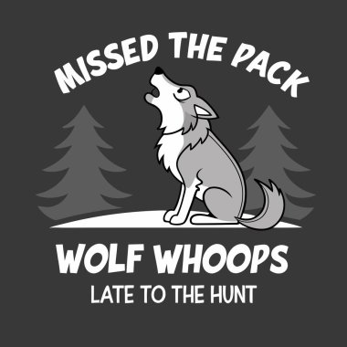 Bir çanta dolusu köpeği olan bir kurt. vektör.