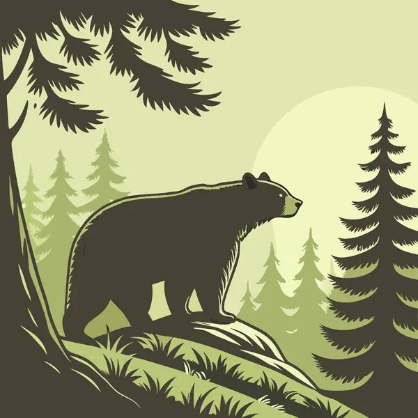 Ormandaki vahşi ayı.