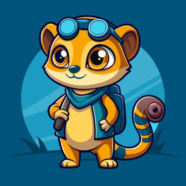 Tatlı kaplan çizgi film karakteri. hayvanın vektör illüstrasyonu