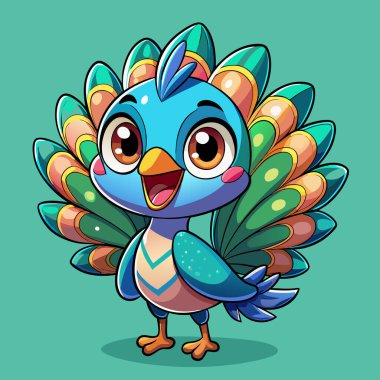 Mutlu küçük kuş çizgi film vektör çizimi