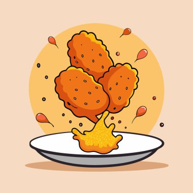 Soslu kızarmış tavuk.