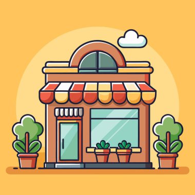 Bir atölye binasının vektör düz tasarımı