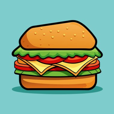 Kırmızı kurdeleli hamburgerin vektör çizimi