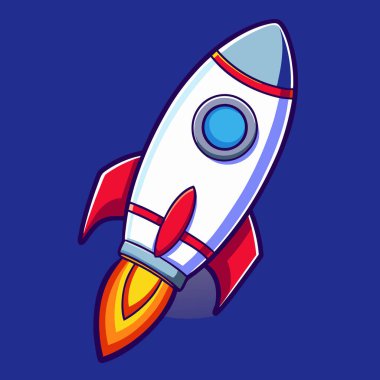 roket ikonu vektör illüstrasyonu