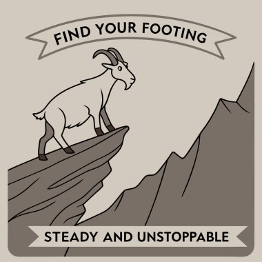 vektör posteri ve keçi.