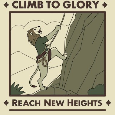 Tırmanma posteri. vektör illüstrasyonu