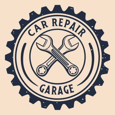 Garaj onarım logosu tasarım şablonu, vektör illüstrasyonu