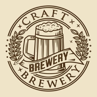 Bira etiketi. Klasik bira vektör tasarımı.