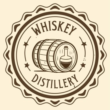 Eski çerçeveli viski etiketi