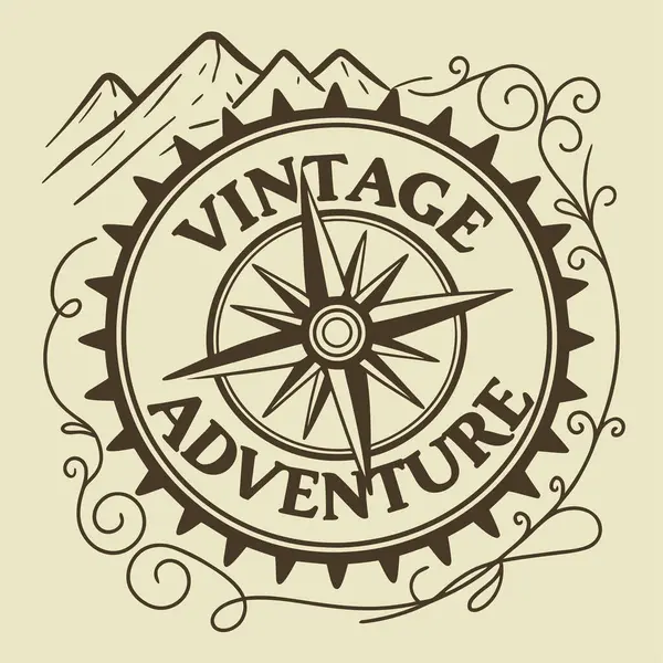 Klasik amblem macera logosu. vektör illüstrasyonu