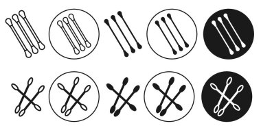 Web için Cotton Swab simge vektör kümesi koleksiyonu