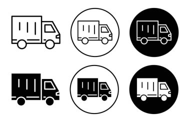 Web uygulaması için kargo kamyonu simgesi vektör logosu koleksiyonu