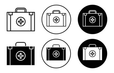 Web uygulaması ui için ilk yardım çantası simgesi vektör logosu koleksiyonu