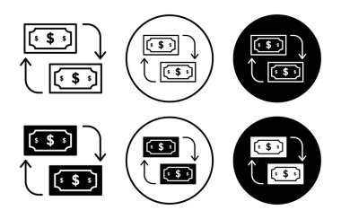 Web uygulaması ui için fon aktarımı simgesi vektör logosu koleksiyonu