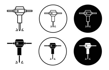Web uygulaması için kaya matkabı simgesi vektör logosu koleksiyonu