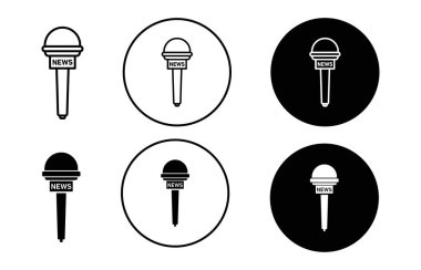 Web uygulaması için haber mikrofon simgesi vektör logosu koleksiyonu