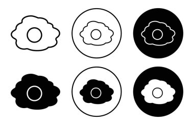 Omelet ikon vektör logosu web uygulaması ui için koleksiyon