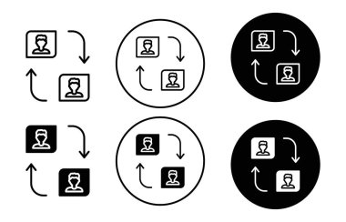 Peer simge vektör logosu web uygulaması ui için koleksiyon