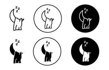 Web uygulaması için uyku simgesi vektör logosu koleksiyonu