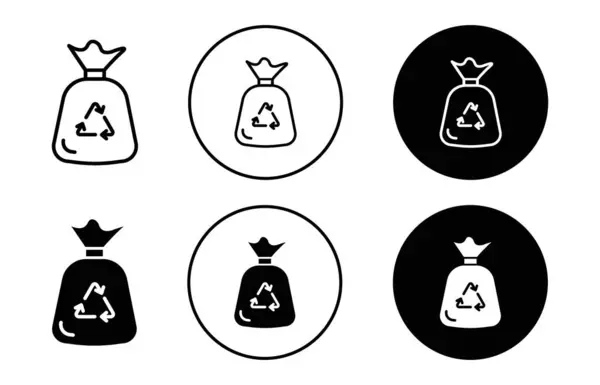 Çöp torbası simgesi vektör logosu web uygulaması ui için koleksiyon