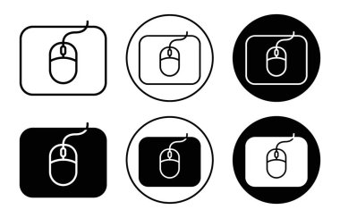 Web uygulaması ui için bilgisayar faresi tampon vektör logosu koleksiyonu