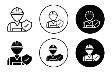 Web uygulaması ui için inşaat sigortası simgesi vektör logosu koleksiyonu