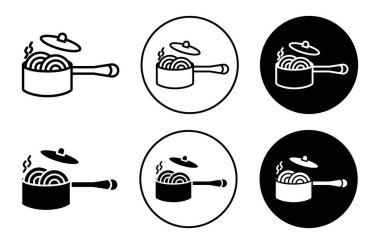 Web uygulaması için makarna simgesi vektör logosu koleksiyonu hazırlanıyor