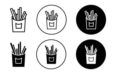 Web uygulaması için patates kızartması simgesi vektör logosu koleksiyonu