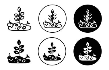 Toprak kirliliği çizgisi simgesi vektör logosu web uygulaması için koleksiyon